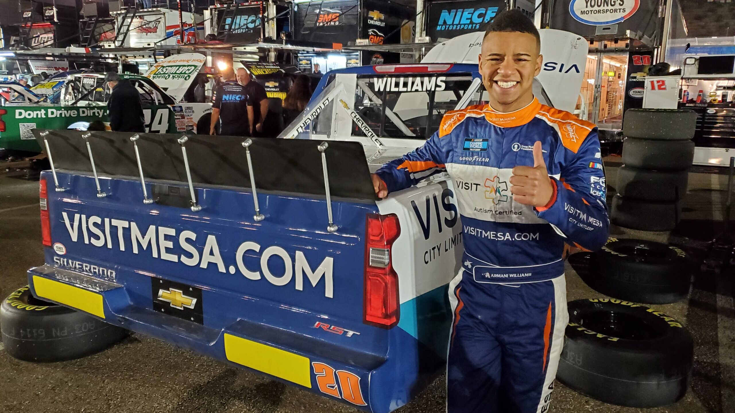 Visit Mesa and Armani Williams Team Up for NASCAR Truck Series Finale