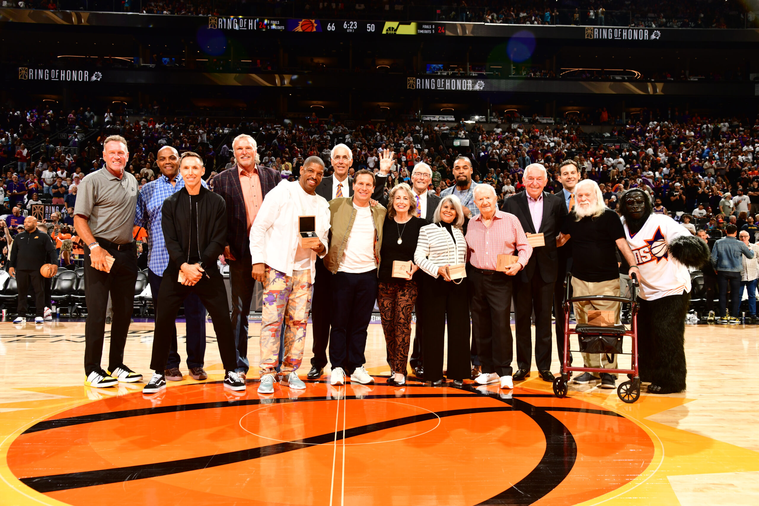 Suns win home opener, Ring of Honor banners revealed